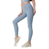 Leggings de Yoga de Cintura Alta para Mujer, Efecto Segunda Piel, Spandex/Nylon, Levanta Glúteos, Suaves y Elásticos, Pantalones de Pilates, Leggings Largos
