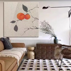 Hand Painted Oil Painting Persimmon Modern Chinese Style 3D Visual Effect Living Room Wall <b>Art</b> - Product Image 3