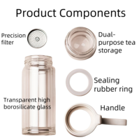 DAJI HYDRO nouvel infuseur à thé en verre Portable verre Borosilicate séparateur d'eau tasse à boire Direct pour une utilisation à l'école