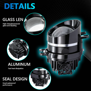 LELANPU H4 Accessoires Phare antibrouillard LED 3 pouces pour voiture, lentille <span class=keywords><strong>de</strong></span> projecteur, lampe <span class=keywords><strong>de</strong></span> conduite, <span class=keywords><strong>feux</strong></span> <span class=keywords><strong>de</strong></span> <span class=keywords><strong>brouillard</strong></span> pour Honda Grace <span class=keywords><strong>Clio</strong></span> 4 Fiat - Product Image 4