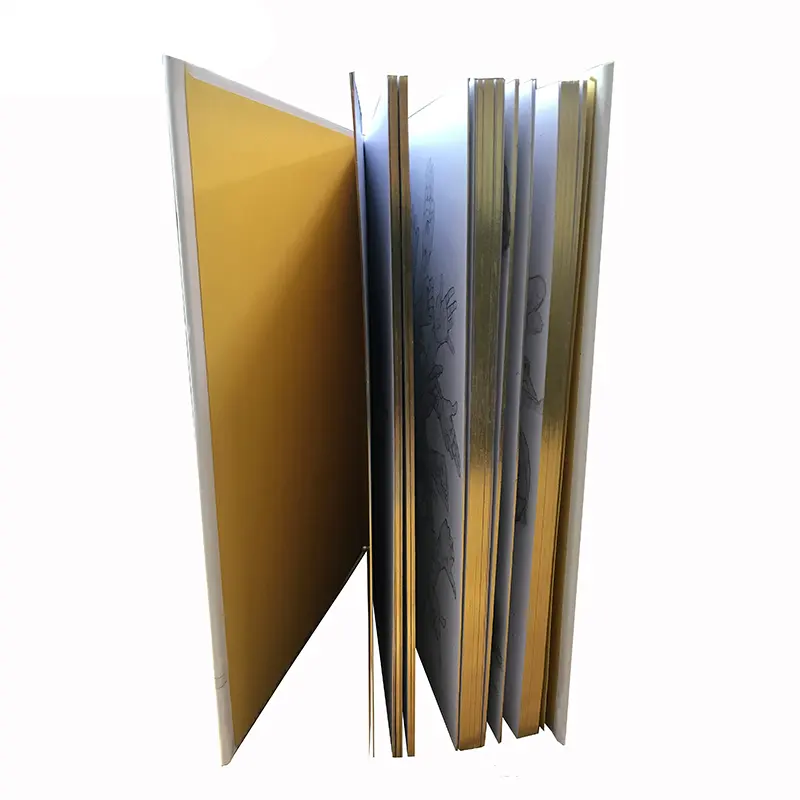 OEM custom gold foil stamp hardcover book printing sketchbook novels special edition version with sprayed 3 edges gold grinding