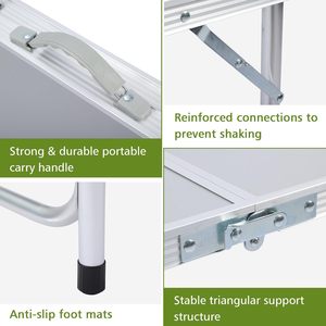 Venta al por mayor de 6 pies de altura ajustable de aluminio mesa plegable con cuatro sillas para comedor y uso en hoteles directo de fábrica - Product Image 4