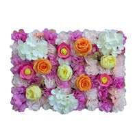 Tizen Maßgefertigte Kunstseiden-Rosen Rosa Blumenwand Künstliche Blumen Hintergrund-Dekorationen Künstliche Blumenwand