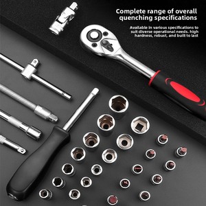 Juego de Llaves de Trinquete de Acero al Carbono de 46 Piezas, Caja de Herramientas Combinada de Grado Industrial, Garantía de 3 Años, para Motocicleta, Hogar y Automóvil - Product Image 4