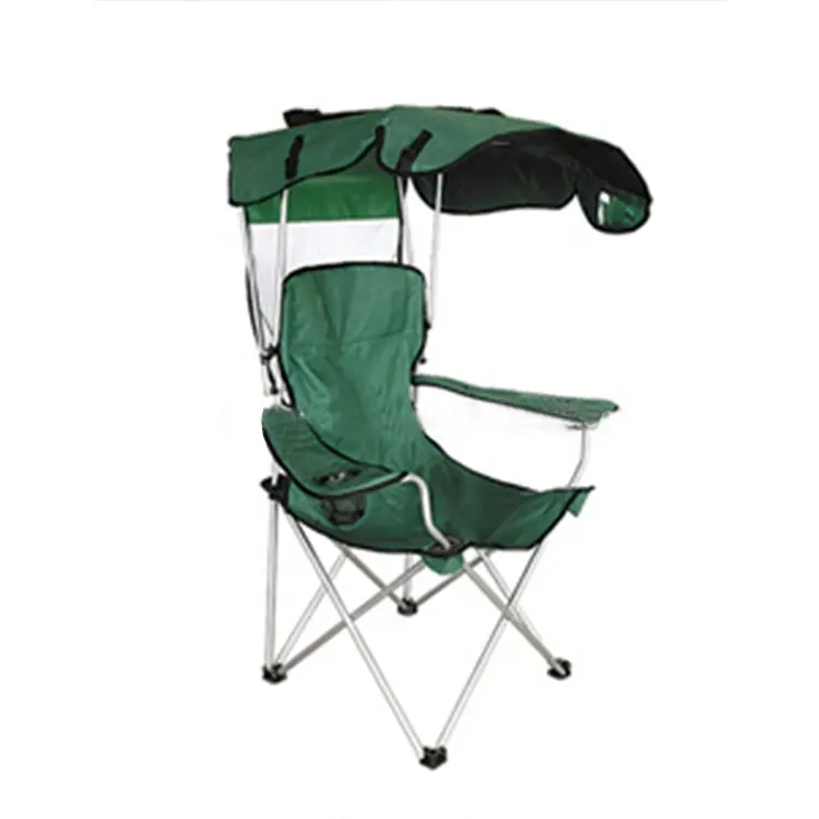 single seat folding beach chair with umbrella and coolbag