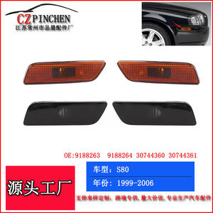 Luz Lateral Delantera para Volvo S80 PC 1999-2006, Amarillo y Negro, OEM 9188263 9188264 30744360 30744361 - Product Image 5