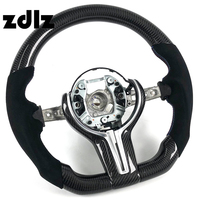 Volant de direction personnalisé en cuir suédé noir et fibre de carbone pour l'intérieur des voitures BMW M2 M3 M5 F20 F25 F10 F11 F15 F30 F32