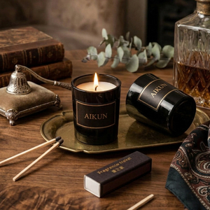 AIKUN Fabricante Directo de Fábrica, Vela Artesanal de Cera de Soya 100% Natural, Vela Perfumada de Lujo en Frasco de Vidrio para Caja de Regalo, Boda - Product Image 3
