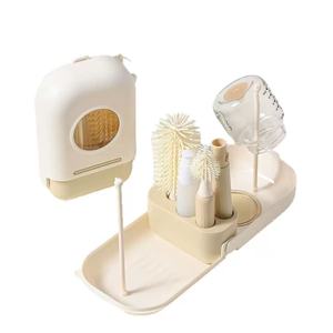 Nouvel ensemble de brosses portables pour biberons et tasses, brosse de nettoyage en silicone, brosse de lavage spéciale nouveau-né avec boîte de rangement - Product Image 1