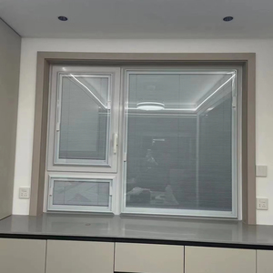Ventanas Abatibles Horizontales de Aleación de Aluminio Ultra Silenciosas y Duraderas con Persianas Integradas, Marca QZ, Estilo Europeo Moderno, Gran Venta - Product Image 1