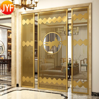 Paravent décoratif en acier inoxydable pour restaurant, séparateur de pièce en acier inoxydable tendance pour hôtel