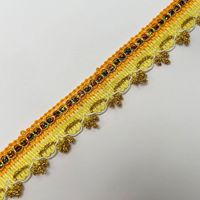 Bordure en dentelle tressée multi-formes style ethnique vintage avec fil métallique, non extensible, tailles personnalisables pour la vente en gros
