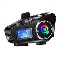 Casque de moto Q58MAX Dual-Core pour casque 5.3, interphone 500M, partage de musique, radio FM, lecteur MP3 sur carte TF, IPX-6