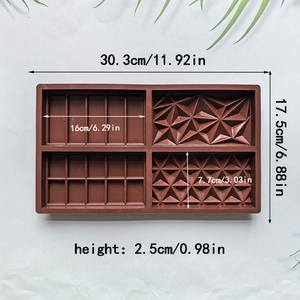 Moules à chocolat 3D antiadhésifs de qualité alimentaire, très demandés, 4 types de cavités, moules en silicone pour chocolat et bonbons - Product Image 6