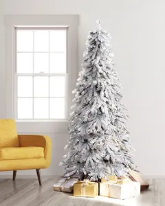 批发下降雪圣诞树定制白色 pvc 人造 9ft 圣诞树 led