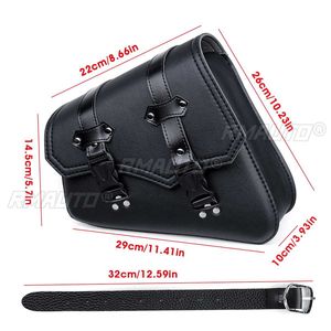 Motorcycle Saddlebags Side Tool Bag Luggage Storage Saddle Bag Pouch PU Leather Black Universal for Honda/Yamaha/Suzuki - Product Image 6