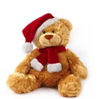 Hadiah Natal Topi Merah Mainan Berbulu Anak-anak Beruang Lembut Ukuran Hidup Hewan Teddy Bear Mainan Buatan Tangan Kustom Beruang Teddy