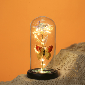 Rosas <span class=keywords><strong>con</strong></span> Luz LED en Cúpula, Diseño Nuevo, Flor Artificial <span class=keywords><strong>con</strong></span> Luz en un Vaso - Product Image 3