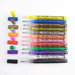סט של 28 צבעים קבוע DIY קרפט מים מבוסס אקריליק צבע מרקר עטים עבור סלעים קרמיקה זכוכית עץ בד