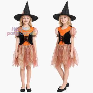 Disfraz Infantil de Bruja para Halloween de HP, Vestido con Volantes y Sombrero de Bruja, Conjunto de Disfraz para Fiesta de Carnaval - Product Image 1