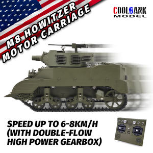 1/16 RC réservoir seconde <span class=keywords><strong>guerre</strong></span> <span class=keywords><strong>mondiale</strong></span> réservoir US M8 comment Itzer moteur chariot avec fumée tourelle Rotation 360 ° Tempo adulte enfants modèle réservoir - Product Image 5