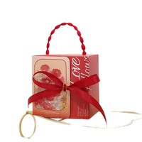 Boîte cadeau de mariage carrée Modèle 0014 Style chic et frais Emballage créatif haut de gamme pour cadeaux et artisanat Fabriqué en Chine