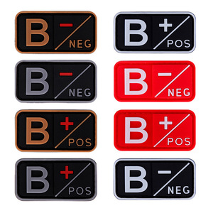 Badge créatif en caoutchouc PVC 3D A + B + AB + O + <span class=keywords><strong>groupe</strong></span> <span class=keywords><strong>sanguin</strong></span> négatif positif (Multi couleurs) - Product Image 3