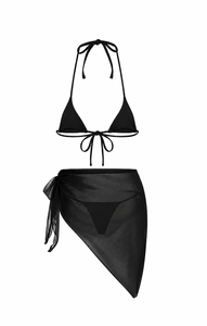 Solid Color Halter <b>Bikini</b> <b>Set</b> <b>Triangle</b> Beachwear Two Piece Swimwear for Women - Product Image 5
