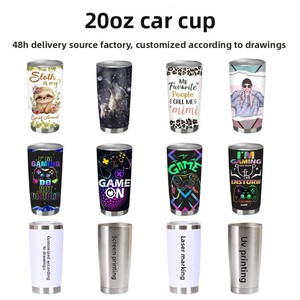 Nouvelle tasse isotherme portable pour voiture en acier inoxydable 304 de 20 oz, imprimée UV, personnalisable, maintien thermique 6-12h - Product Image 1