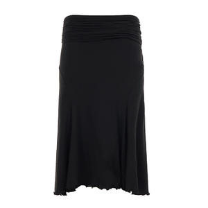 2026 Summer New Arrival <b>Black</b> Knit Ruffles Ruched Dropped Waist Knee-Length Mermaid Sexy Club Style Women's Slimming Bodycon - Product Image 6