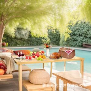 Custom <b>outdoor</b> folding wooden portable party picnic <b>table</b> solid wood home balcony patio small <b>table</b> - Product Image 1
