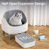 Bac à litière intelligent pour chat à nettoyage automatique, grande capacité, toilette électrique pour animaux de compagnie, matériau ABS, pour chats d'intérieur