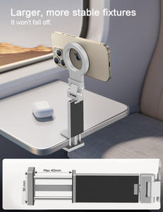 Support de téléphone portable magnétique pliable à clipser pour tablette et bureau, rotation à 360°, idéal pour les voyages en avion et en train - Product Image 3