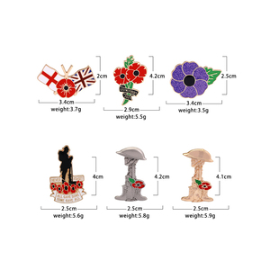 Lest We Forget Red Poppy Flower Enamel Pin <strong>Brooches</strong> Soldier Veteran <strong>UK</strong> Commemorate Remembrance Day for Backpack Bag Jewelry - Product Image 3