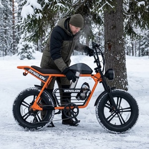 Vélo électrique vintage robuste avec double suspension et pneus antidérapants pour la conduite sur neige hivernale et conditions glacées - Product Image 6