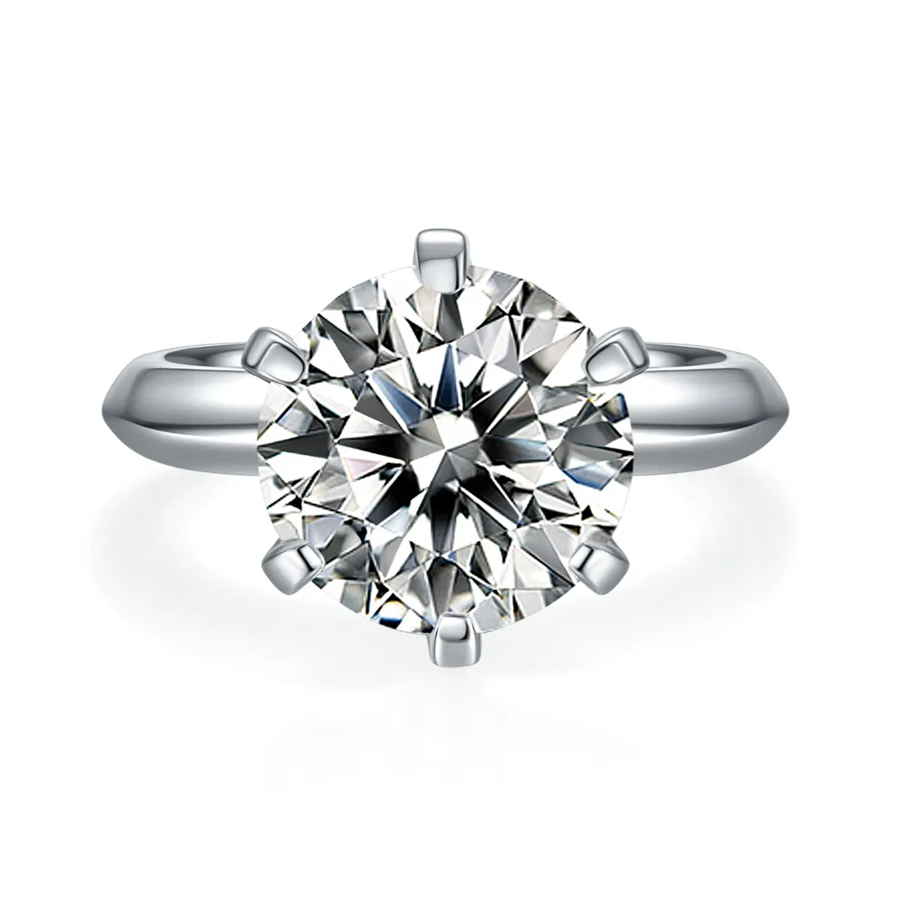 Großhandel Moissan ite Schmuck 925 Sterling Silber Hochzeit Verlobung Moissan ite 5.0ct Diamond Ring