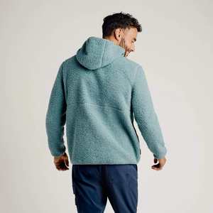 OEM personalizado súper cómodo cálido media cremallera diseño hombres <span class=keywords><strong>viento</strong></span> en contra Sherpa Sudadera con capucha para hombres invierno Sherpa polar Sudadera con bolsillo - Product Image 3