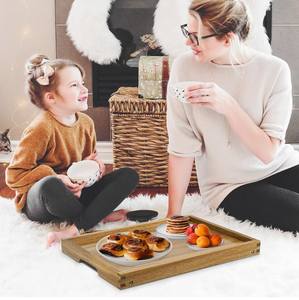 Plateau de lit en bois avec pieds pliants, <span class=keywords><strong>table</strong></span> portable pour le petit-déjeuner, ordinateur portable, pour manger, travailler au lit, sur le canapé et dans le salon - Product Image 4