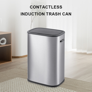 Inteligente Sensor Ativado 55L Aço Inoxidável Retangular Waste <span class=keywords><strong>Bin</strong></span> para Escritório Restaurante Grande Capacidade Trash Management ABS - Product Image 2