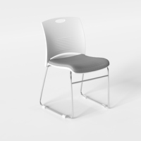 Chaise de bureau ergonomique moderne en maille et acier inoxydable avec accoudoirs et dossier – Conception empilable pour l'école, la maison, le bureau et la chambre