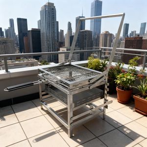 <span class=keywords><strong>Barbecue</strong></span> portable de comptoir BlazeFor, grill à charbon de bois à hauteur réglable, grill rotatif pour <span class=keywords><strong>barbecue</strong></span> de style Santa Maria - Product Image 1