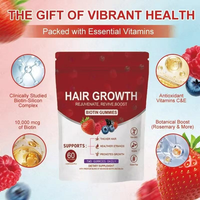 Gummies pour Soins des Cheveux à la Biotine, Marque Privée OEM |   Complément nutritionnel pour épaissir les cheveux et favoriser la repousse, améliore la santé capillaire, sans gluten