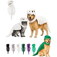 Costume d'Halloween pour animaux de compagnie NCI PET en peluche Tyrannosaurus Rex, vêtements de cosplay réaliste en 3D en forme d'os de dinosaure pour petits et moyens animaux de compagnie