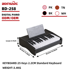 BD MUSIC BD-258 Mini Piano Numérique Portable Clavier Instrument Teclado Musical 25 Touches Orgue Électronique en Bois - Product Image 1