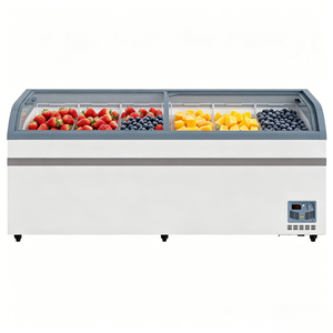 Congelador Comercial de Isla con Vidrio Curvo Deslizante de 78 Pulgadas, Tipo Móvil, para Almacenar Mariscos, Carne y Aperitivos Congelados - Product Image 4