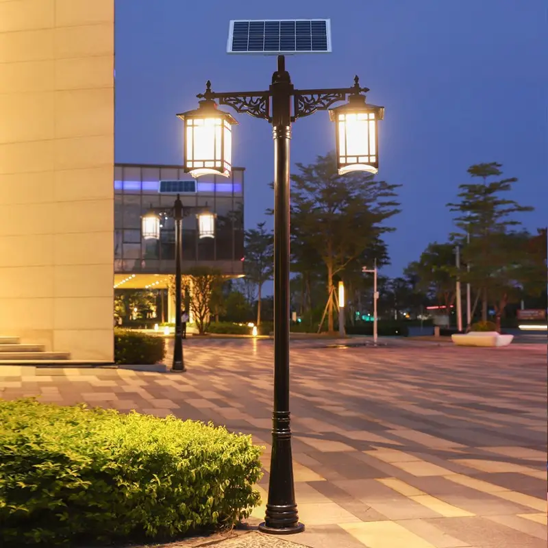 Luces de jardín antiguas ip65 para exteriores, lámpara de calle decorativa, iluminación de carretera, postes modernos impermeables, luz led solar de calle