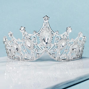 Vintage <strong>Royal</strong> Baroque Wedding Hair Accessories Bridal Princess Queen Pageant Crystal Crown and <strong>Tiara</strong> for Party Gift - Product Image 4