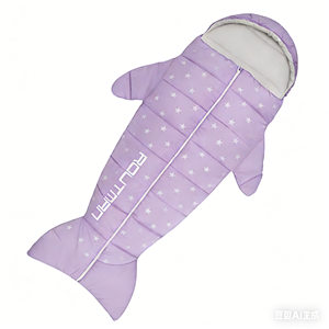 Sac <span class=keywords><strong>de</strong></span> couchage en peluche en forme <span class=keywords><strong>de</strong></span> requin pour adulte RS93, doux, chaud, portable, pour le camping en plein air, la randonnée, les voyages, les pique-niques - Product Image 1