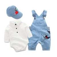 # QZ-BR132 Kleinkind Baby Stram pler Kinder Baby Jungen Anzug Hut Dreieck Klettern Hosenträger Kind Säugling Overall Set