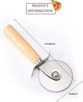 Couteau à pizza pliable en acier inoxydable avec manche en bois, roulette à pâtisserie à roue unique, outils de cuisson